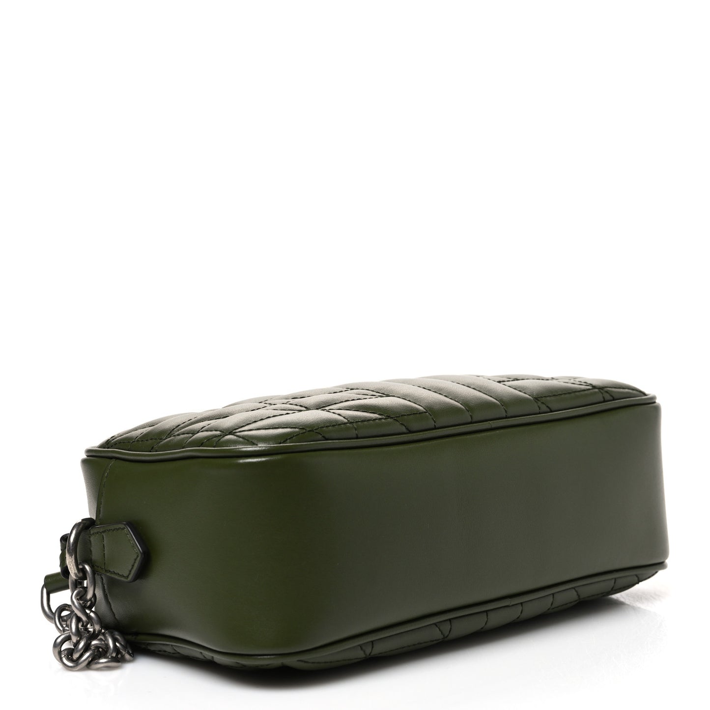 Calfskin Matelasse Aria Small GG Marmont Chain Shoulder Bag Military Wood