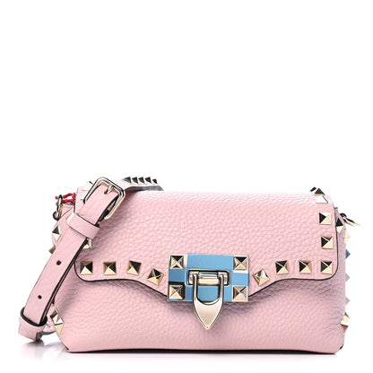 Valentino Garavani Pebbled Calfskin Mini Rockstud Crossbody Bag Water Rose 1 of 4