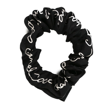 Chanel Silk CC Twilly Hair Tie Black White 3 of 5