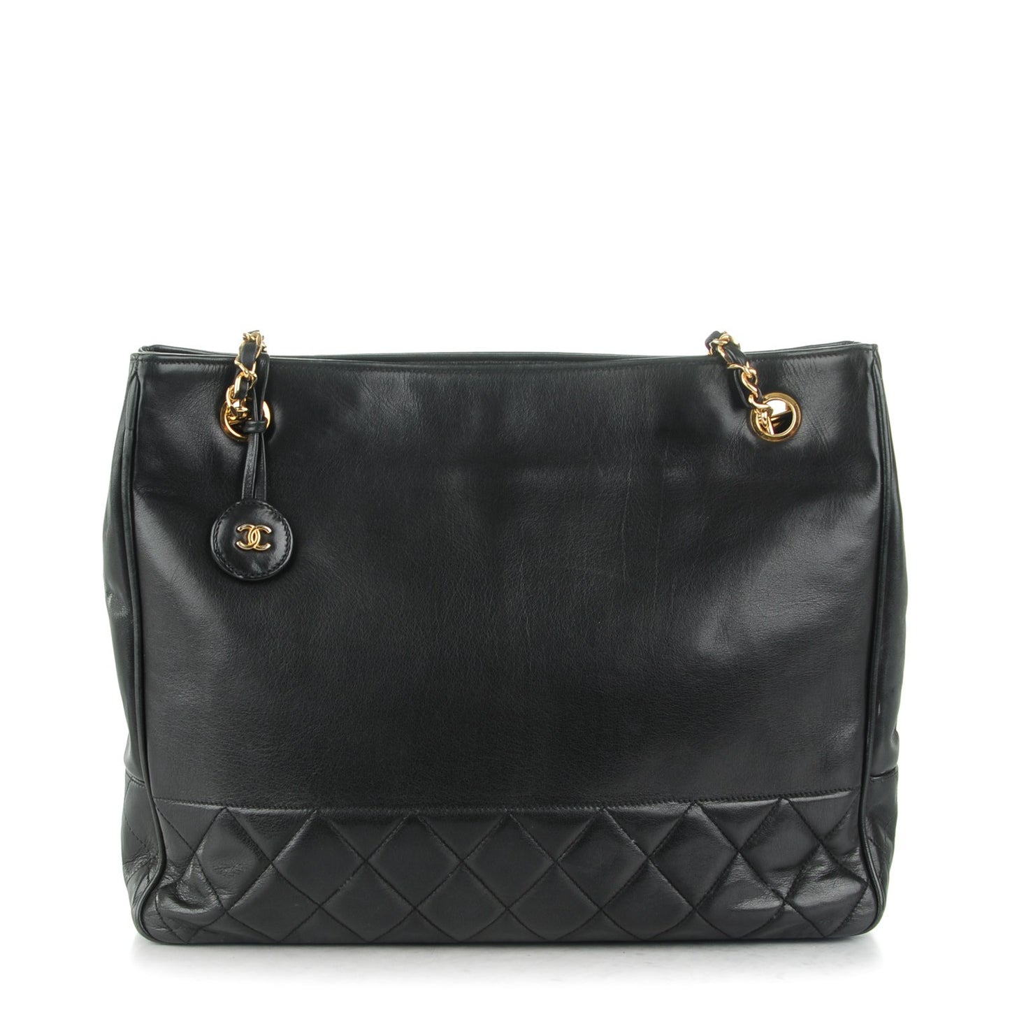Lambskin Shopping Tote Black