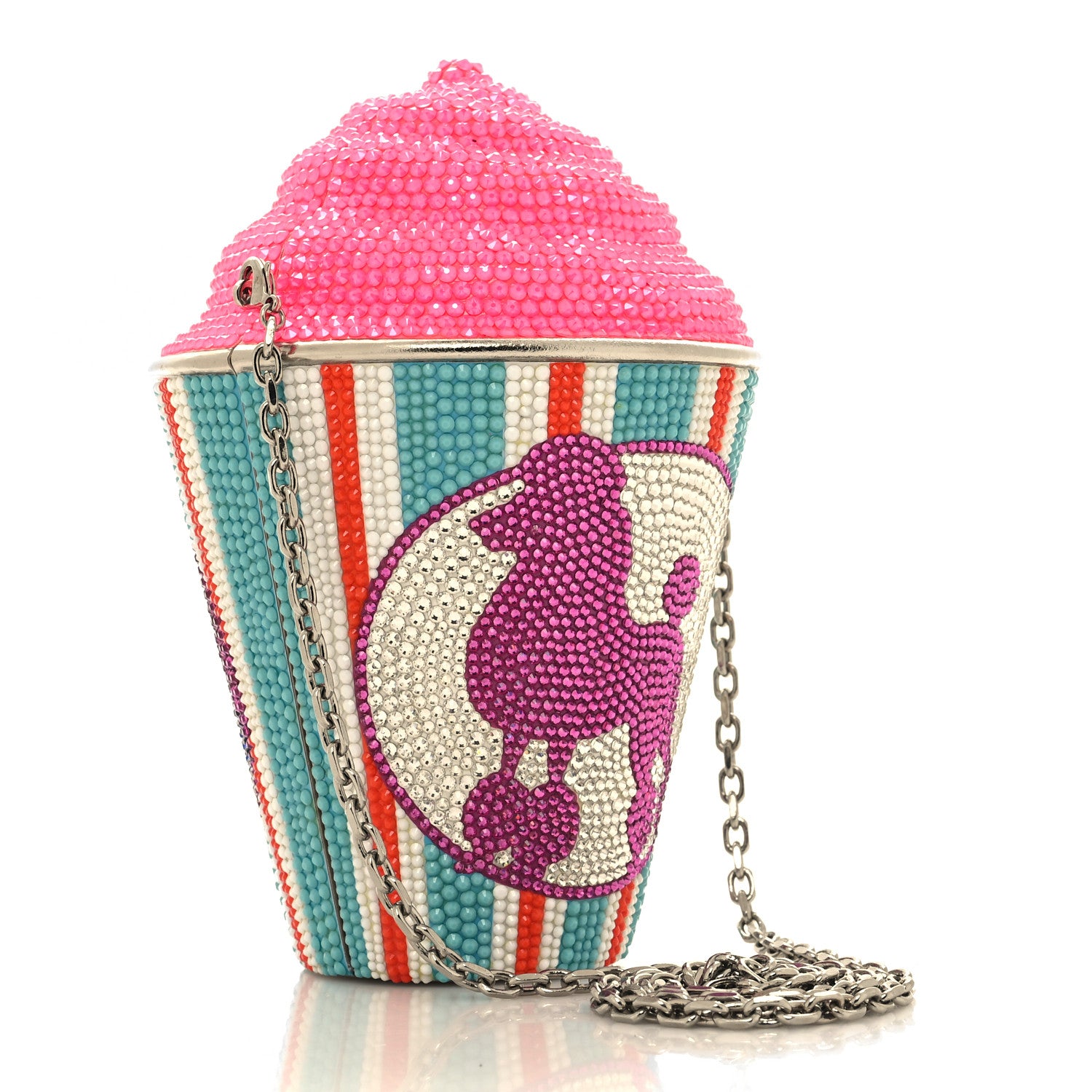 Judith Leiber Crystal Frozen Drink Ice Cold Minaudiere Clutch Pink Multicolor 3 of 11