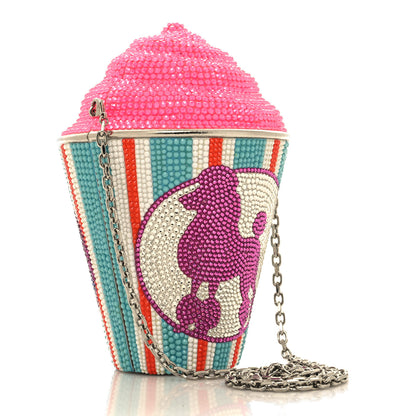 Judith Leiber Crystal Frozen Drink Ice Cold Minaudiere Clutch Pink Multicolor 3 of 11