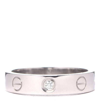 Cartier 18K White Gold Diamond 3.5mm LOVE Wedding Band Ring 49 4.75 1 of 4