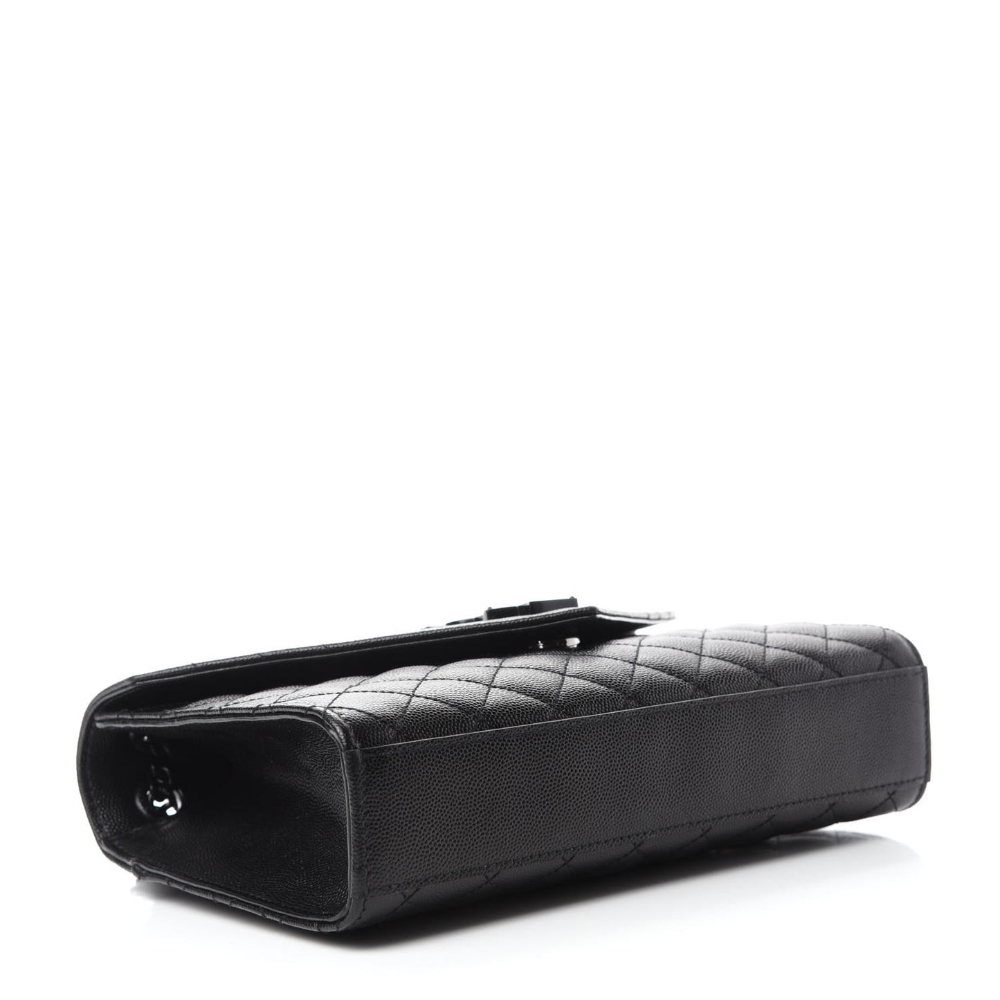 Grain De Poudre Textured Mixed Matelasse Triquilt Medium Monogram Satchel Black