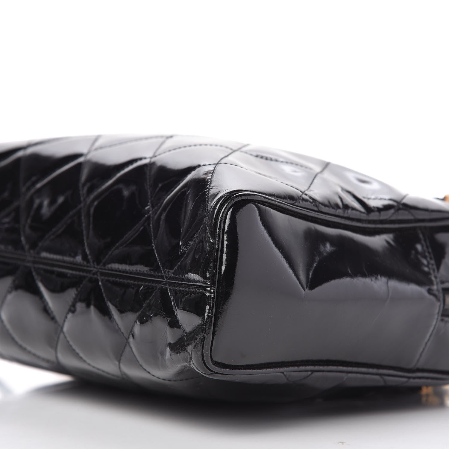 Chanel Patent Quilted Shoulder Bag Black 7 of 12