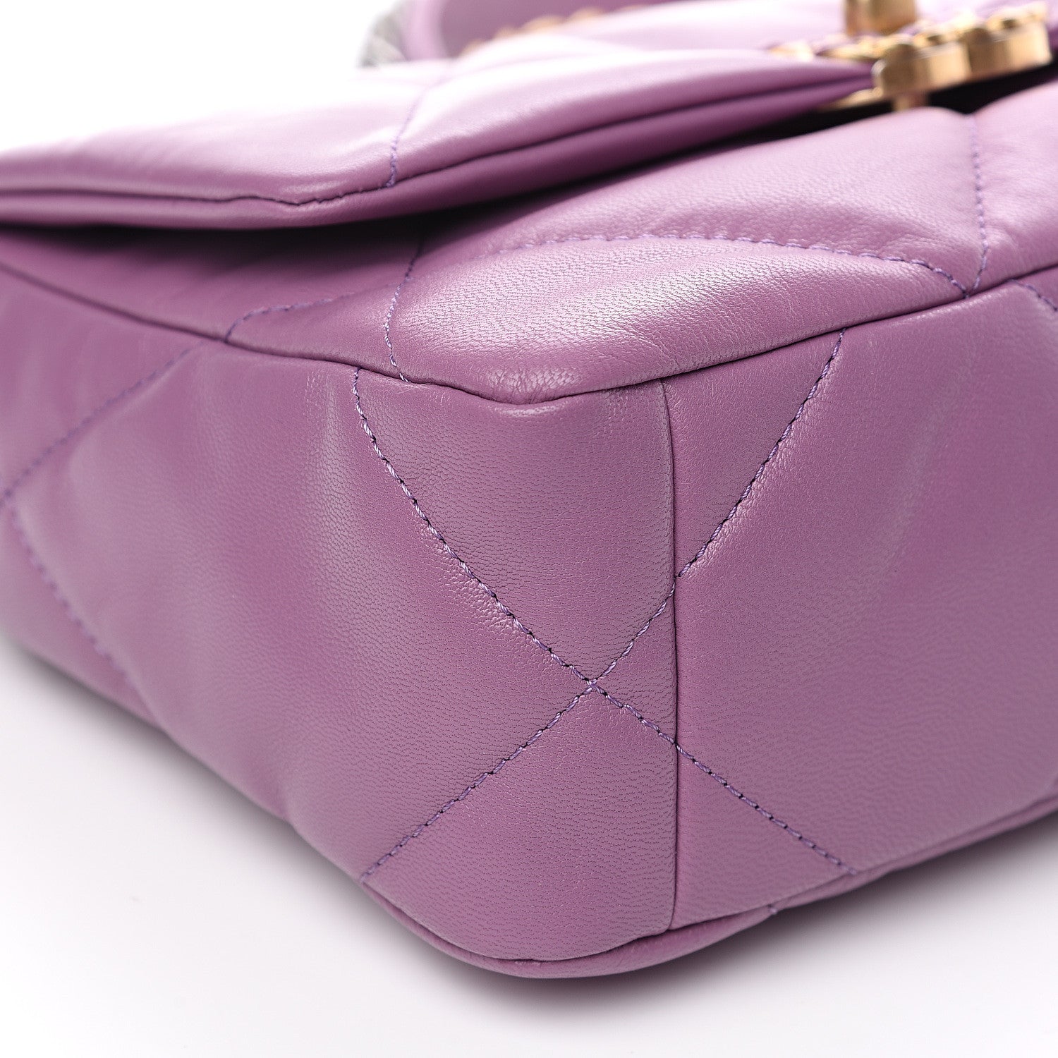 Chanel Goatskin Quilted Medium 19 Flap Violet Purple 8 of 10