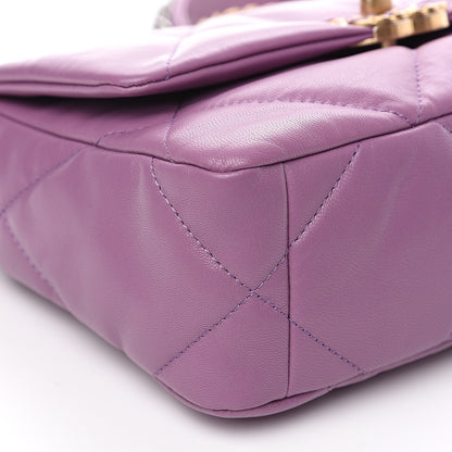 Chanel Goatskin Quilted Medium 19 Flap Violet Purple 8 of 10