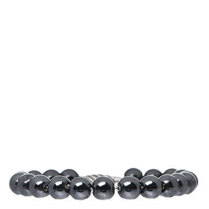 David Yurman Sterling Silver Hematite 8mm Spiritual Beads Adjustable Bracelet 1 of 3