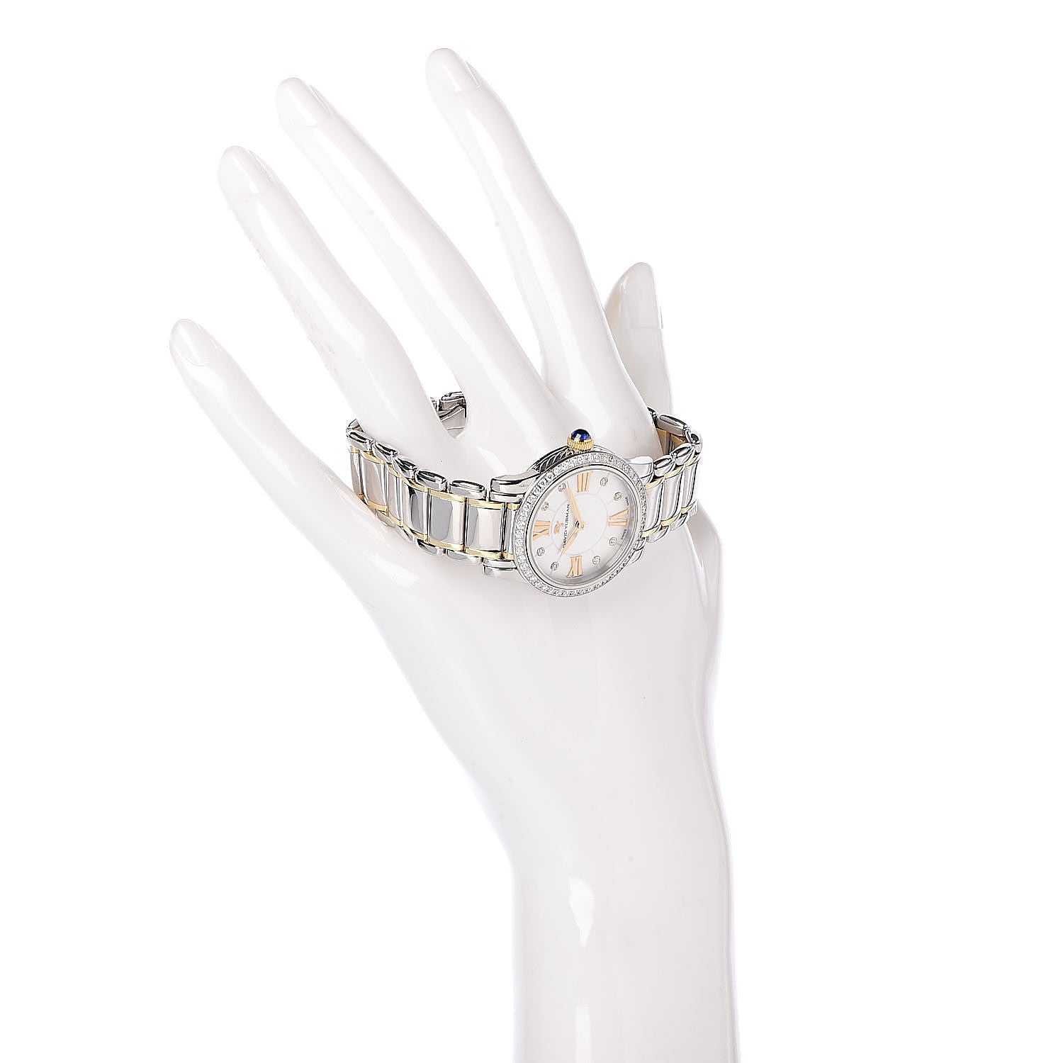 David Yurman Stainless Steel 18K Yellow Gold Diamond Bezel Mother of Pearl 30mm Classic Quartz Watch 2 of 6