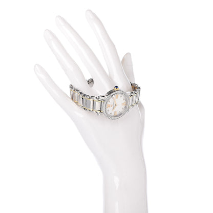 David Yurman Stainless Steel 18K Yellow Gold Diamond Bezel Mother of Pearl 30mm Classic Quartz Watch 2 of 6