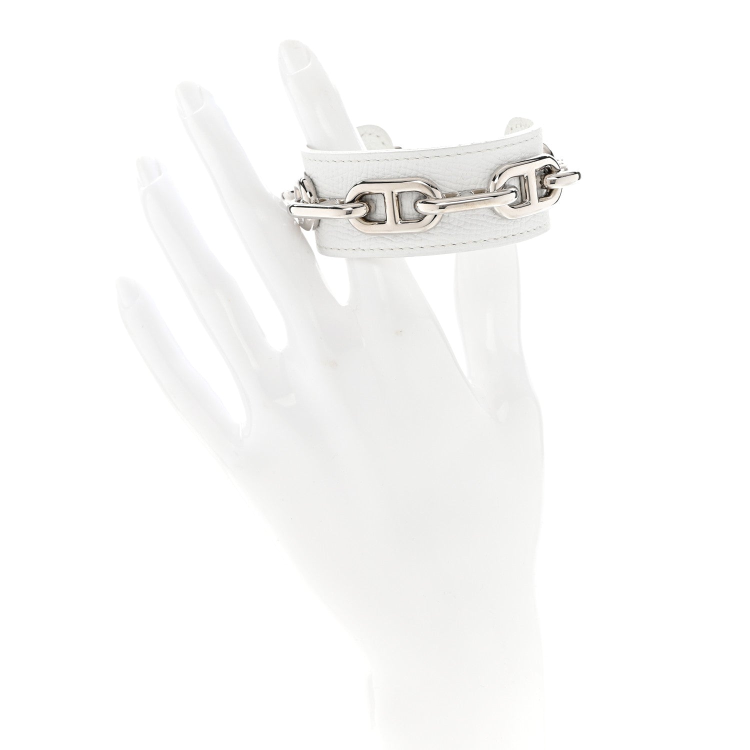 Hermes Epsom Chaine D'Ancre Bracelet M White 2 of 7