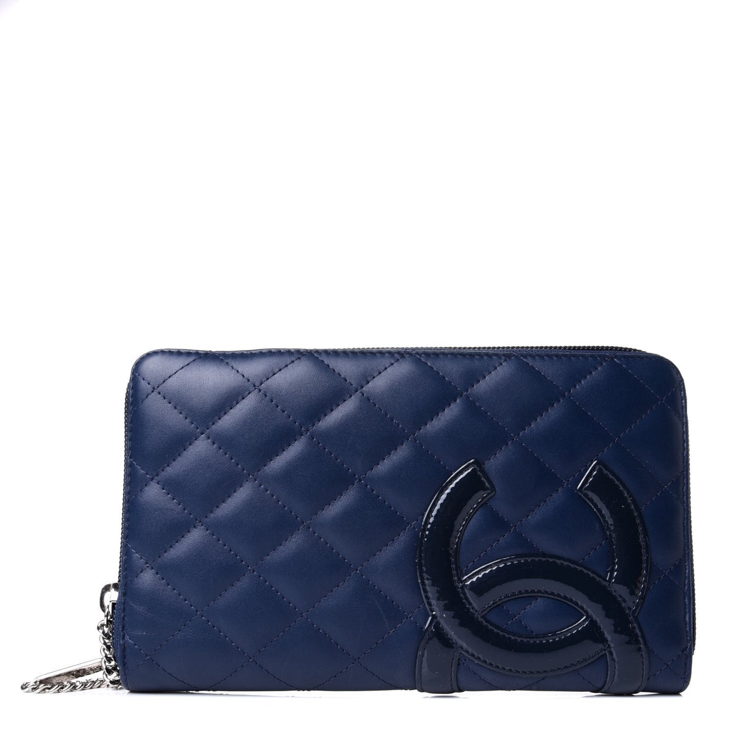 Calfskin Cambon Zip Around Organizer Wallet Navy