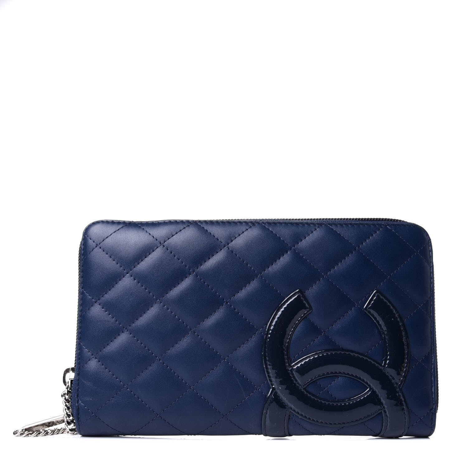Chanel Calfskin Cambon Zip Around Organizer Wallet Navy 1 of 6
