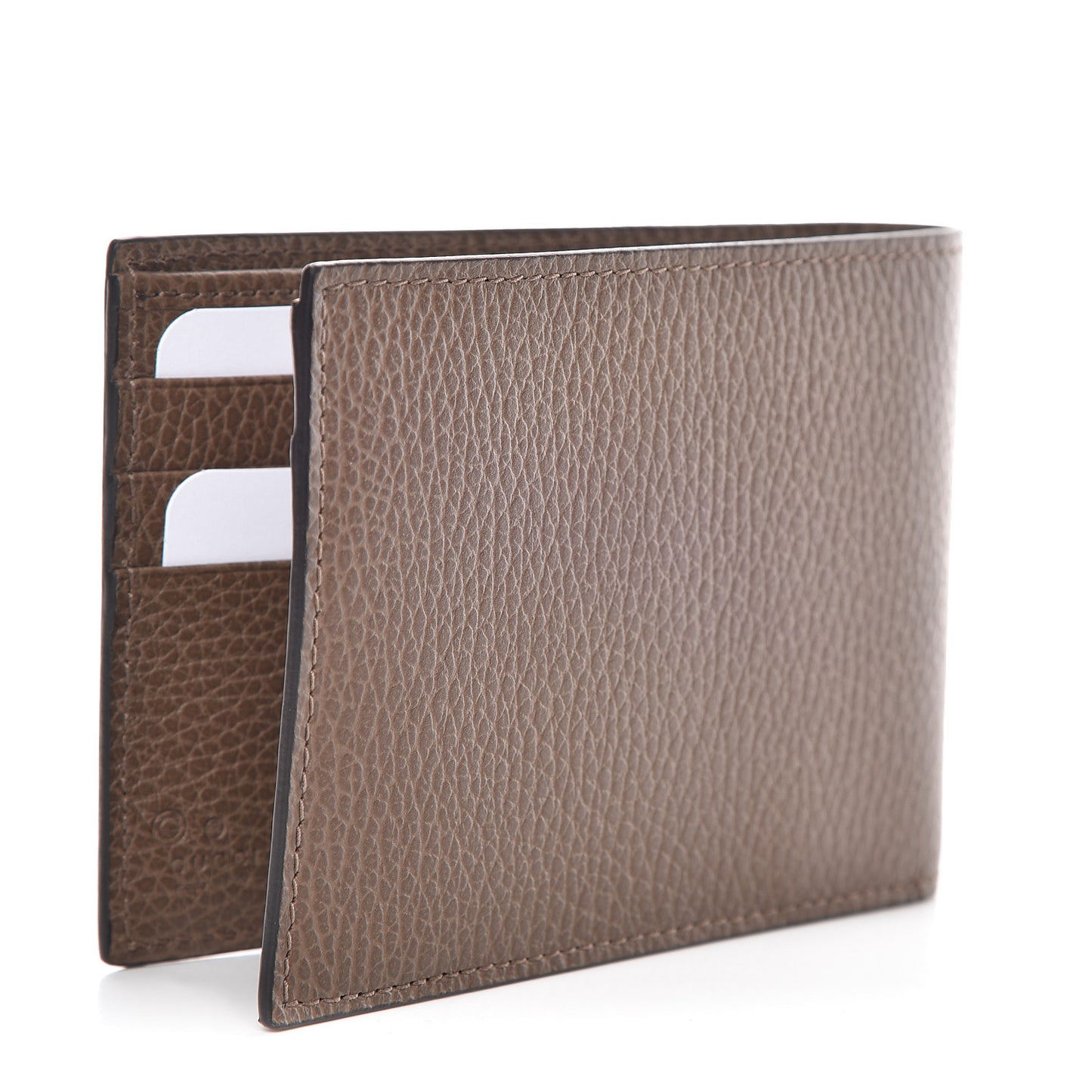 Dollar Calfskin Bi-Fold Wallet Brown