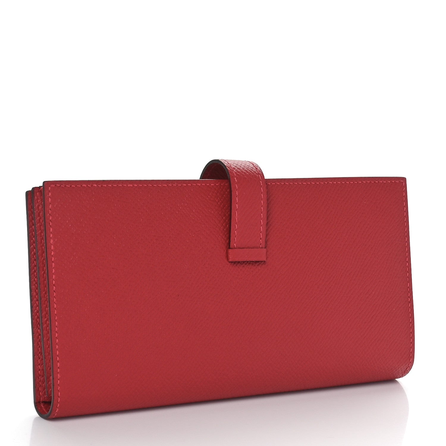 Hermes Epsom Bearn Gusset Wallet Rouge Casaque 3 of 8