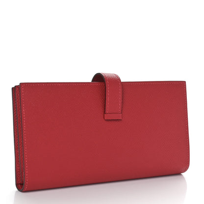 Hermes Epsom Bearn Gusset Wallet Rouge Casaque 3 of 8