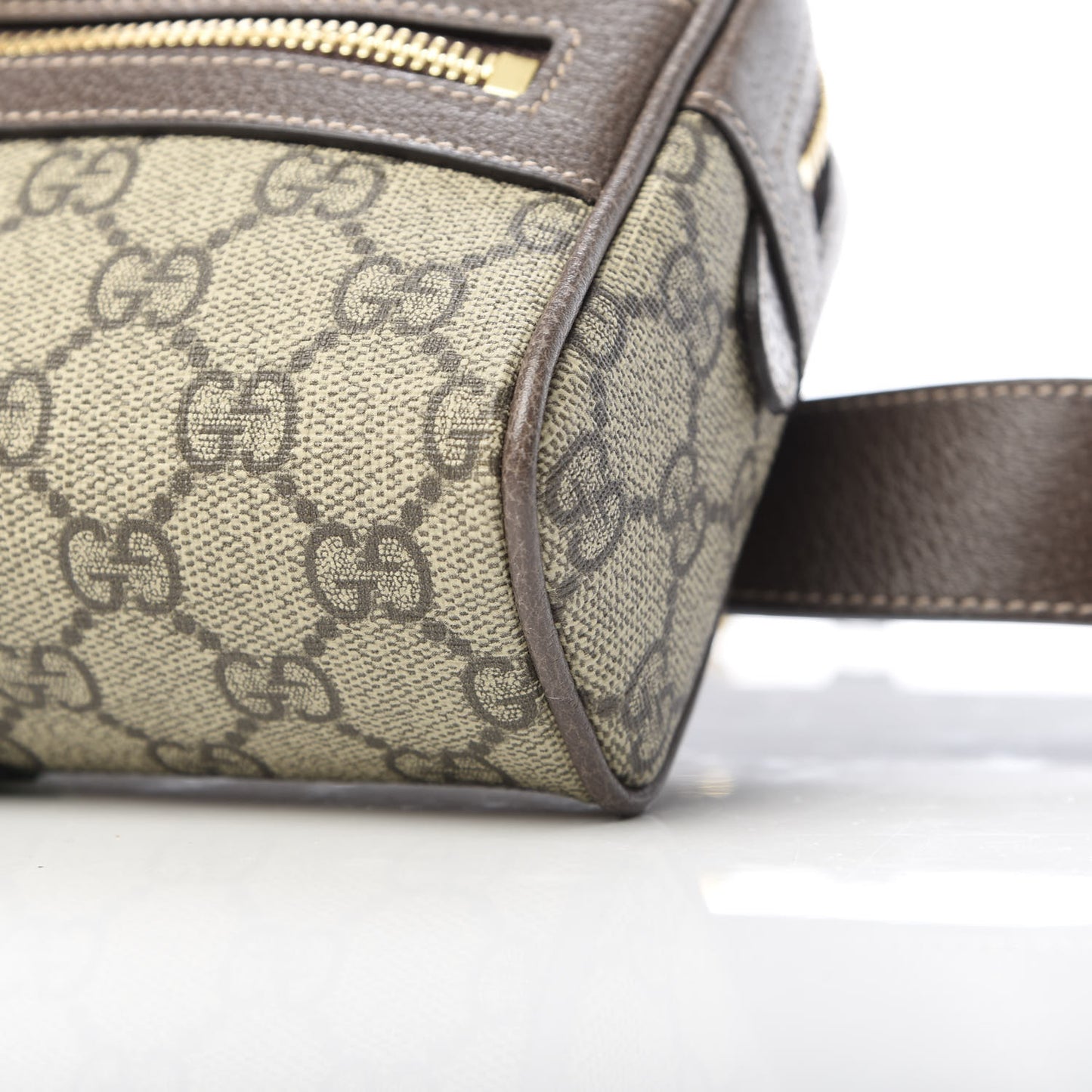 GG Supreme Monogram Web Small Ophidia Belt Bag 75 30 Dark Brown