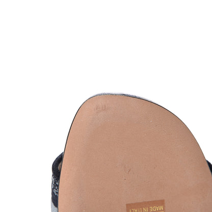 Christian Dior Canvas Tie and Dior Embroidered Dway Flat Slide Sandals 37.5 Denim 9 of 10
