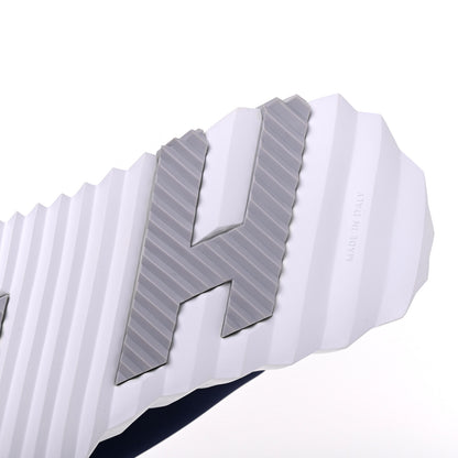 Hermes Technical Jersey Suede Goatskin Bouncing Sneakers 37 Marine 6 of 9