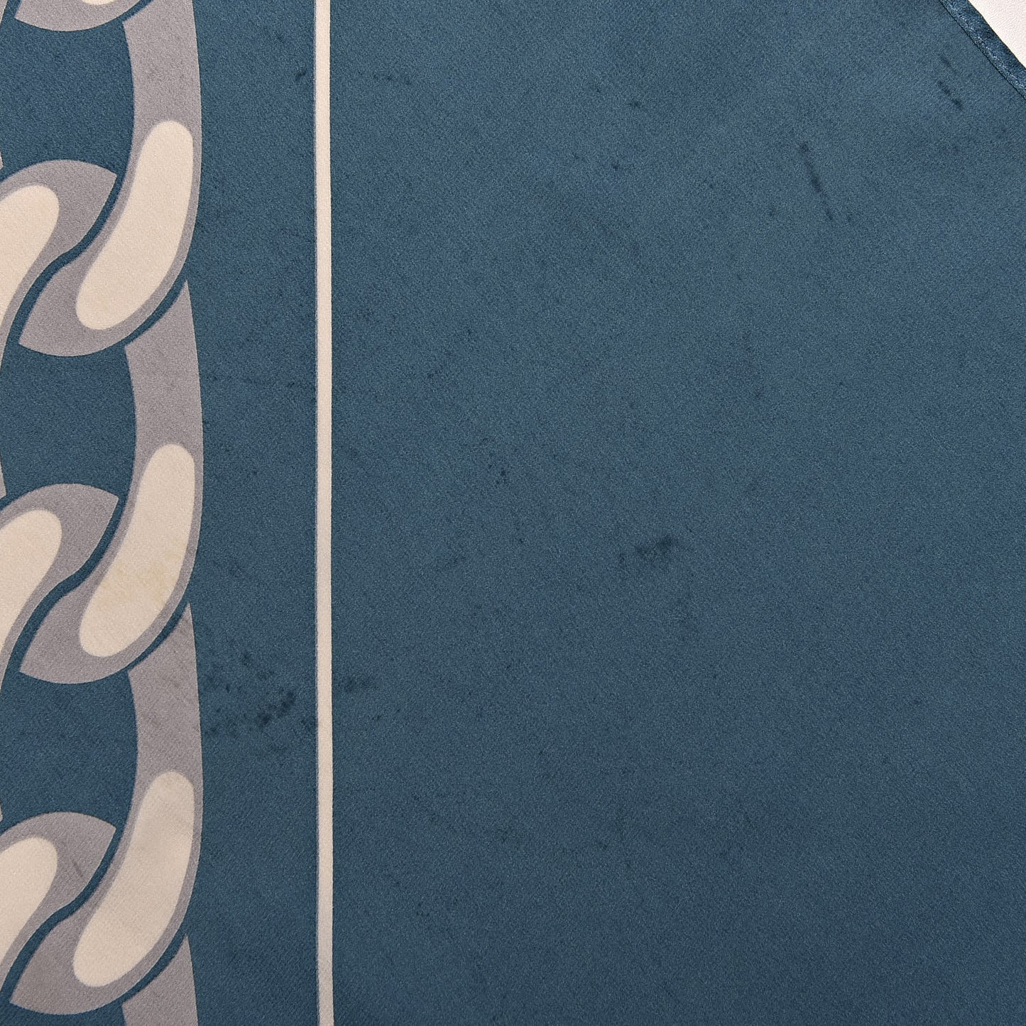 Silk Chain Print CC Scarf Blue White