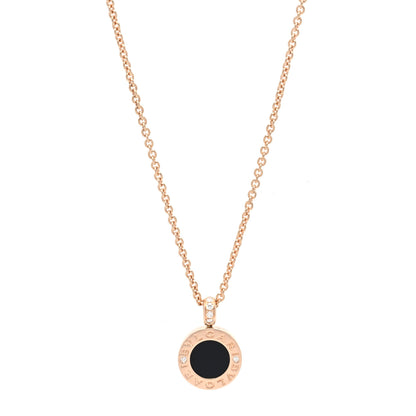 Bulgari 18K Rose Gold Diamond Black Onyx Mother of Pearl BVLGARI BVLGARI Pendant Necklace 1 of 7