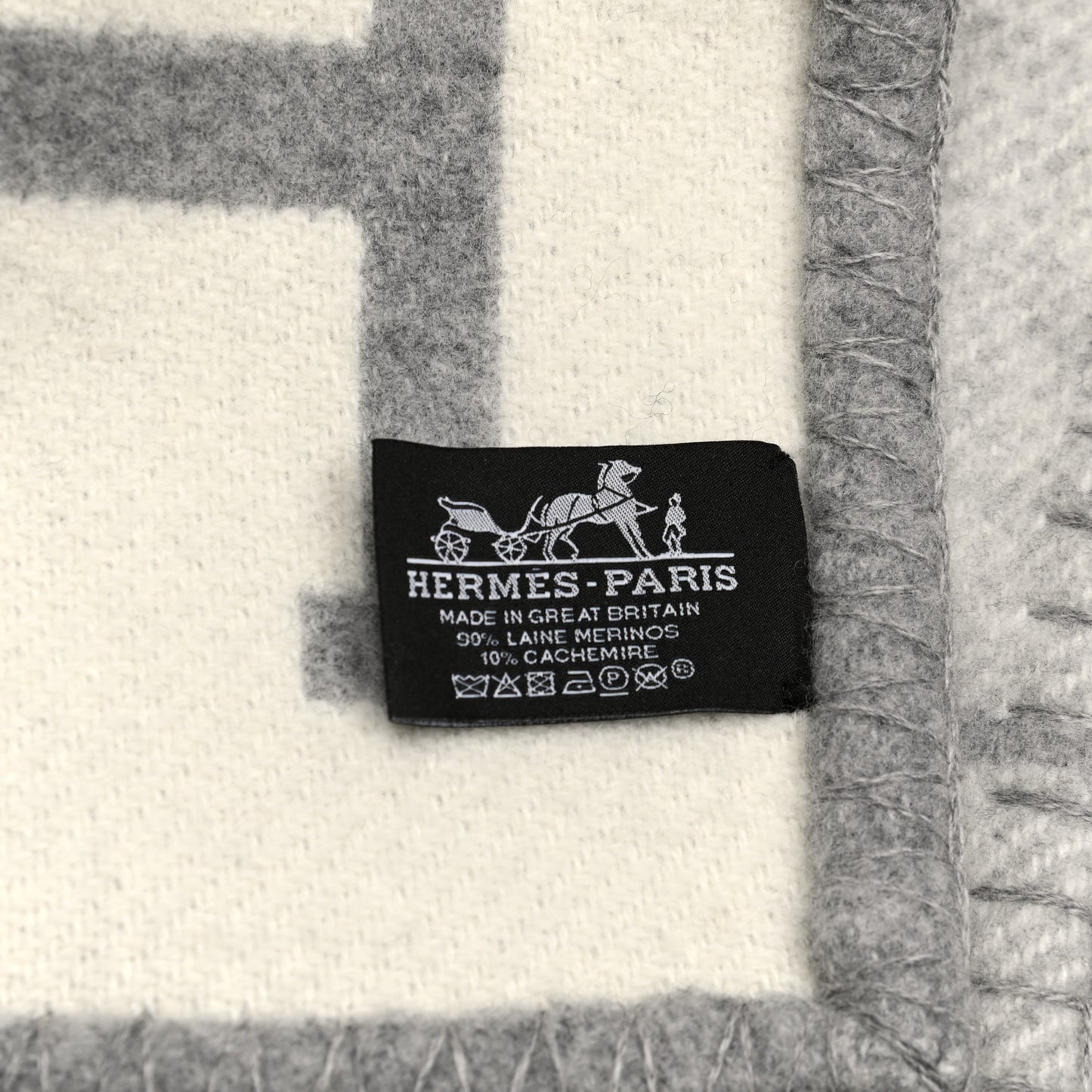 Wool Cashmere Avalon III Blanket Ecru Gris Clair