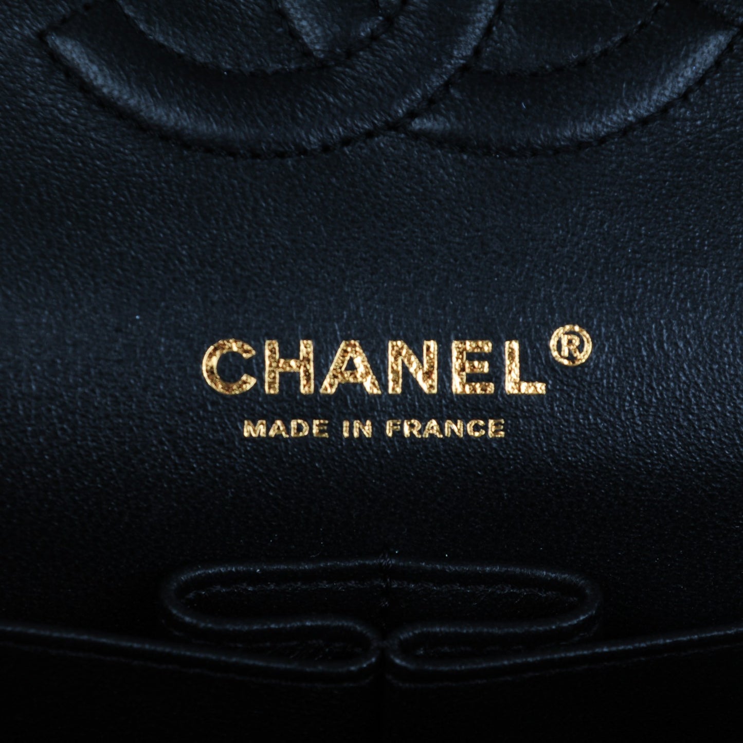 Lambskin Chevron Quilted Medium Double Flap Black