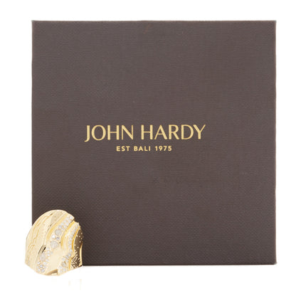 John Hardy 18K Yellow Gold Grey Diamond Lahar Saddle Ring 54 6.75 5 of 5