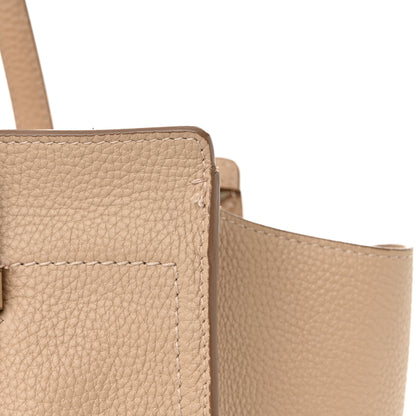 Salvatore Ferragamo Hammered Calfskin Double Handle Medium Amy Tote New Bisque 12 of 12