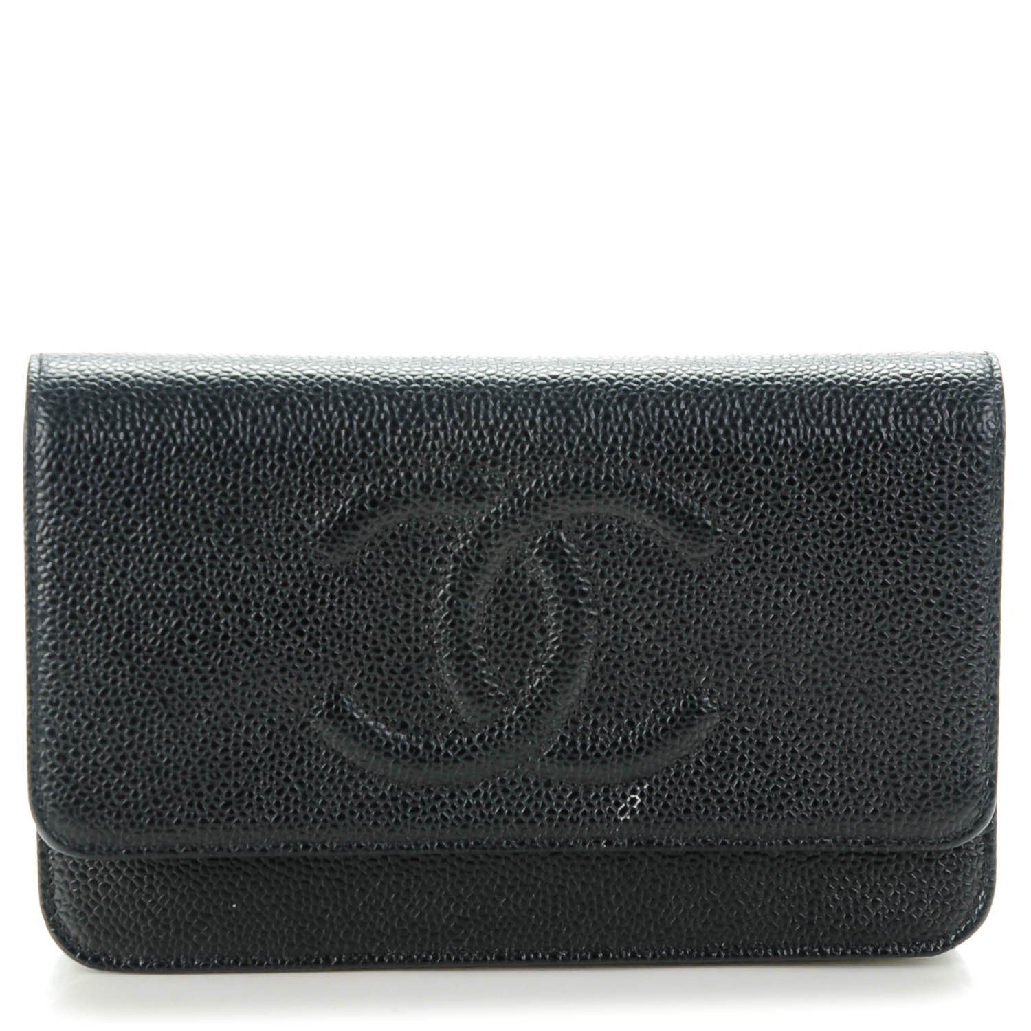 Chanel Caviar Timeless CC Wallet On Chain WOC Black 1 of 8