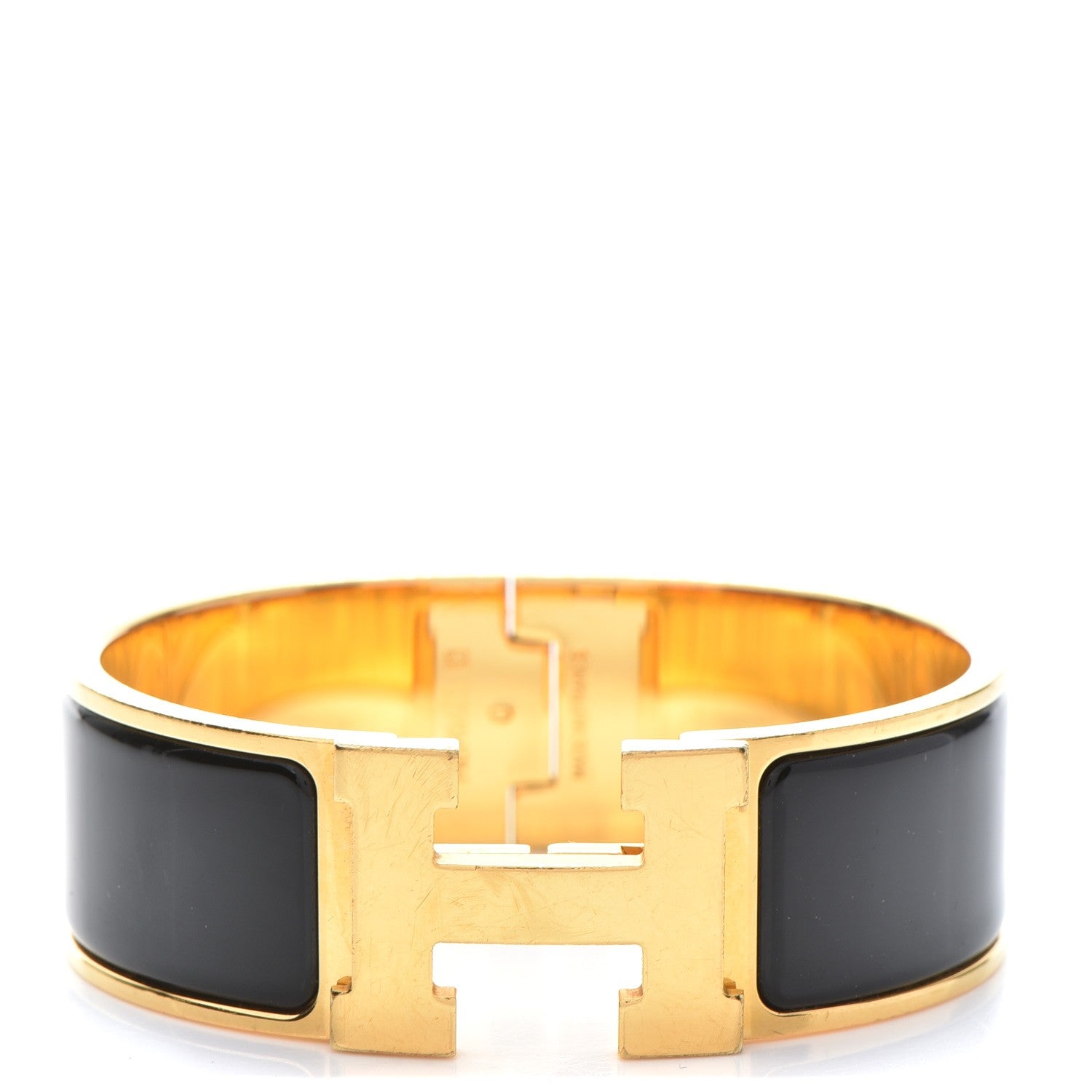 Hermes Enamel Wide Clic Clac H Bracelet PM Black 1 of 5