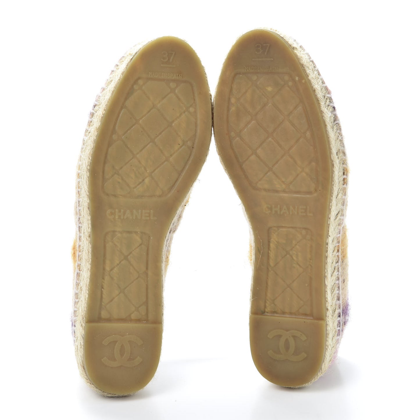 Tweed CC Espadrilles 37 Pink Multicolor