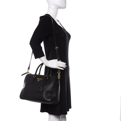 Prada Vitello Phenix Bauletto Black 2 of 9