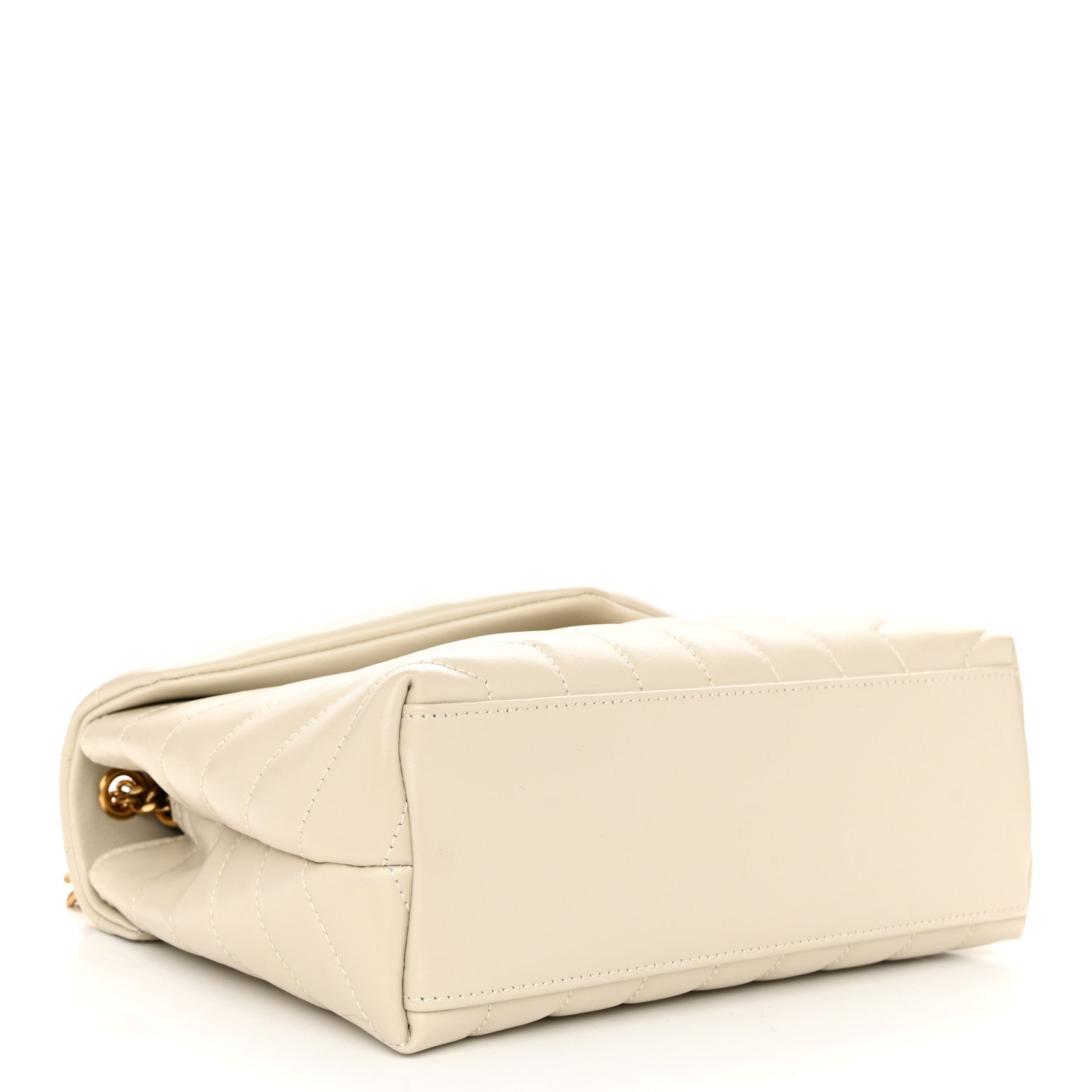 Saint Laurent Calfskin Y Quilted Monogram Small Loulou Chain Satchel Crema Soft 4 of 11