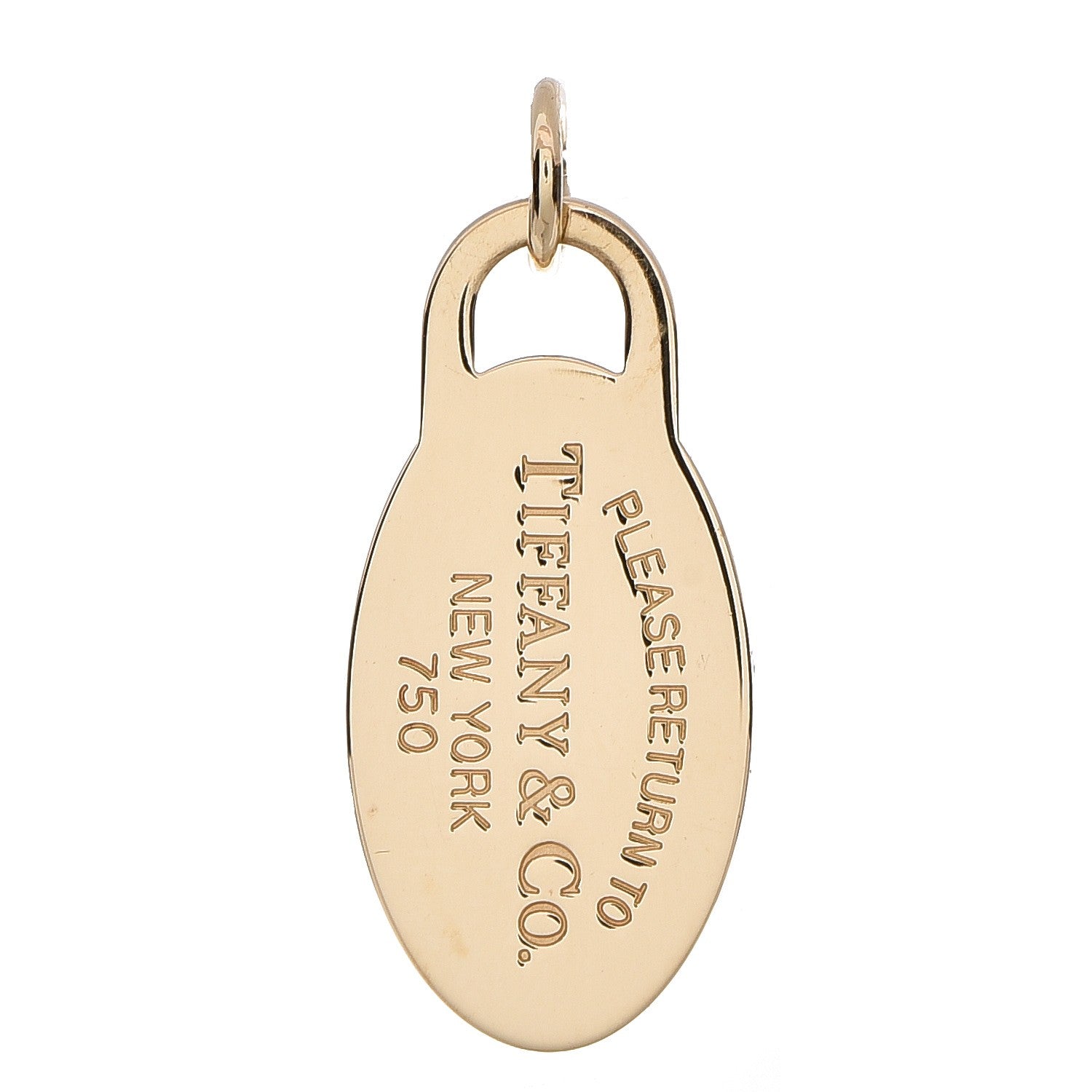 Tiffany 18K Yellow Gold Return to Oval Charm 1 of 2