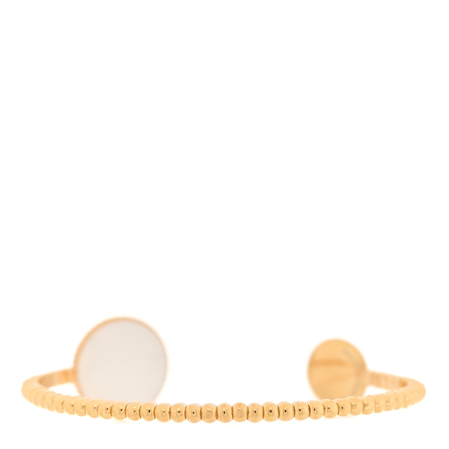 18K Yellow Gold Diamond Mother of Pearl Rose Des Vents Cuff Bracelet