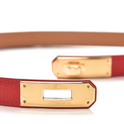 Hermes Epsom Kelly Belt Rouge Casaque 3 of 4