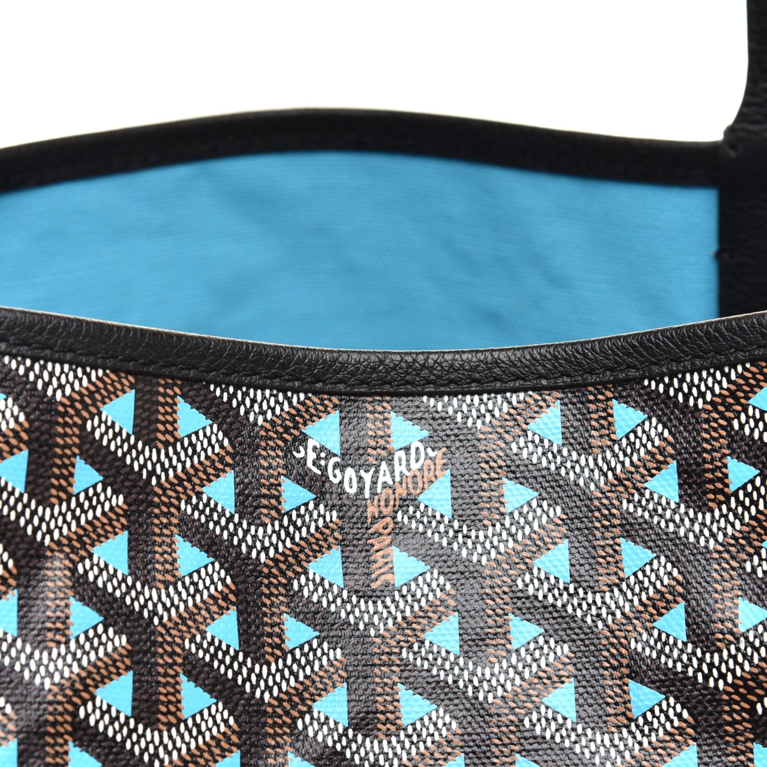 Goyard Goyardine Saint Louis Claire Voie GM Black Blue 6 of 8