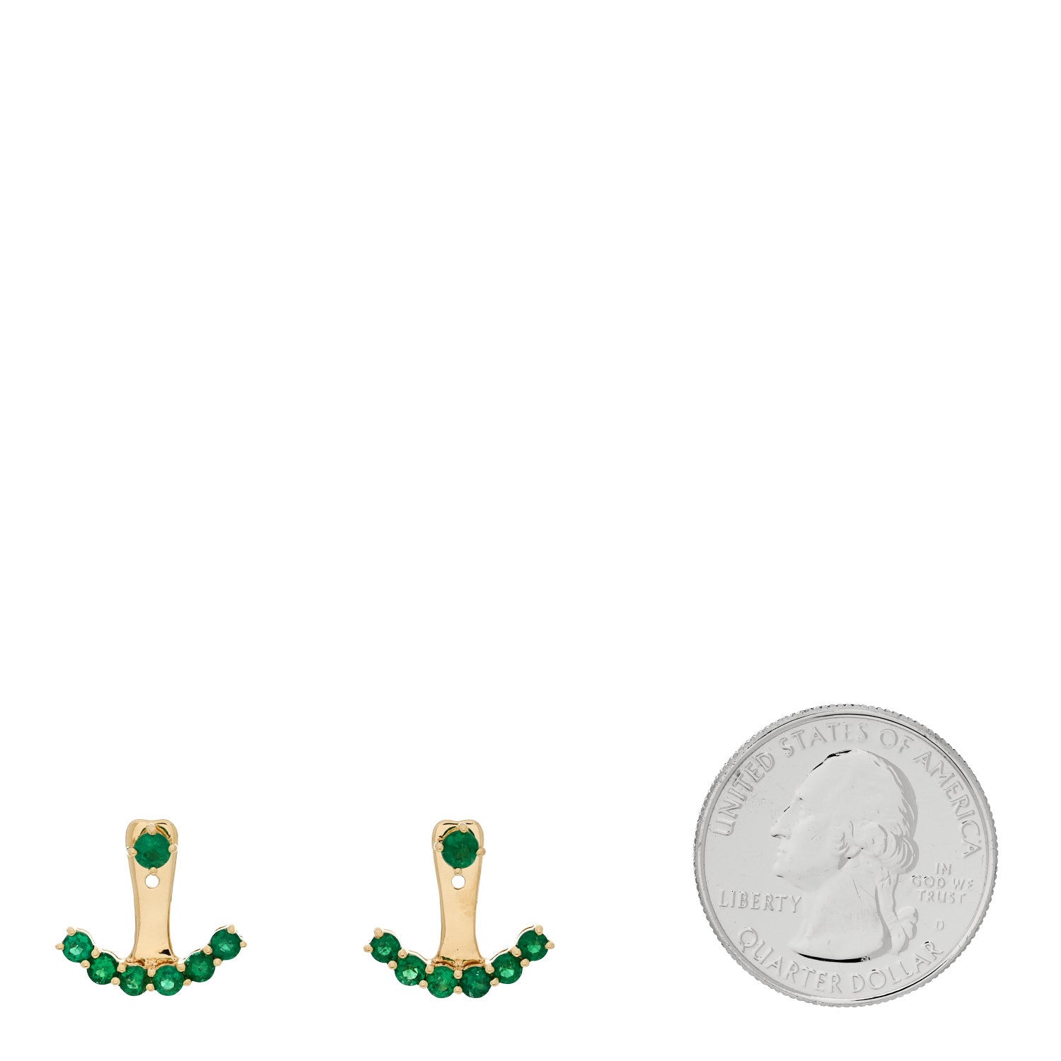 Anita Ko 18K Yellow Gold Emerald Ear Jacket Stud Earrings 2 of 5