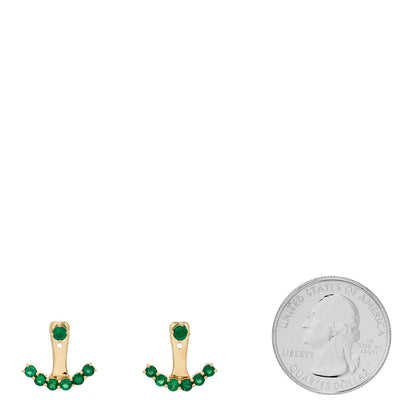 Anita Ko 18K Yellow Gold Emerald Ear Jacket Stud Earrings 2 of 5