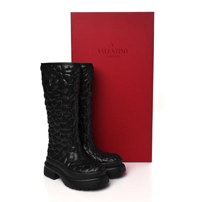 Valentino Garavani Rubber Atelier 03 Rose Edition 30/50mm Tall Rainboots 38 Black 9 of 9