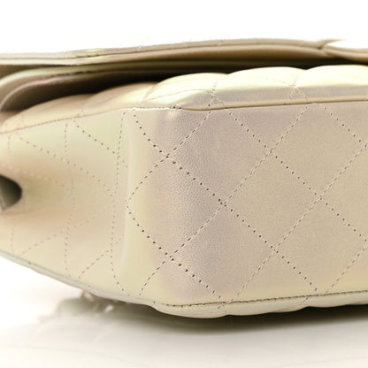 Chanel Iridescent Lambskin Quilted Medium Double Flap Ivory 9 of 16