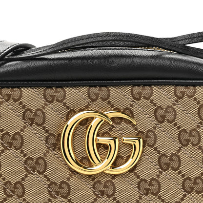 Gucci Monogram Matelasse Diagonal Small GG Marmont Chain Shoulder Bag Beige Black 8 of 11