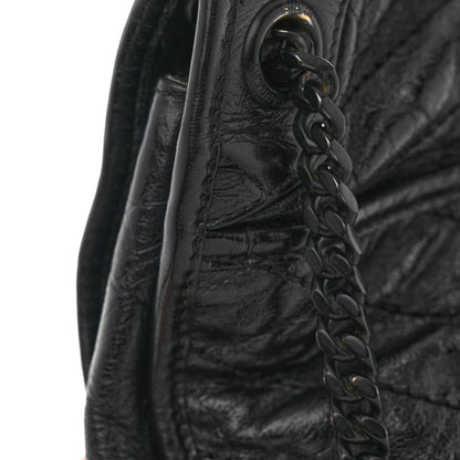Saint Laurent Crinkled Calfskin Matelasse Monogram Medium Niki Chain Satchel Black 12 of 12