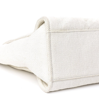 Chanel Woven Straw Raffia Medium Deauville Tote White Navy 7 of 11