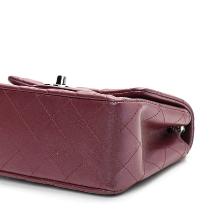 Chanel Iridescent Lambskin Quilted Mini Square Flap Burgundy 10 of 11