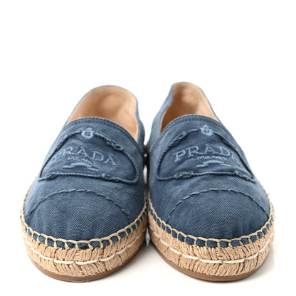 Prada Denim Logo Espadrilles 36.5 Blue 2 of 10