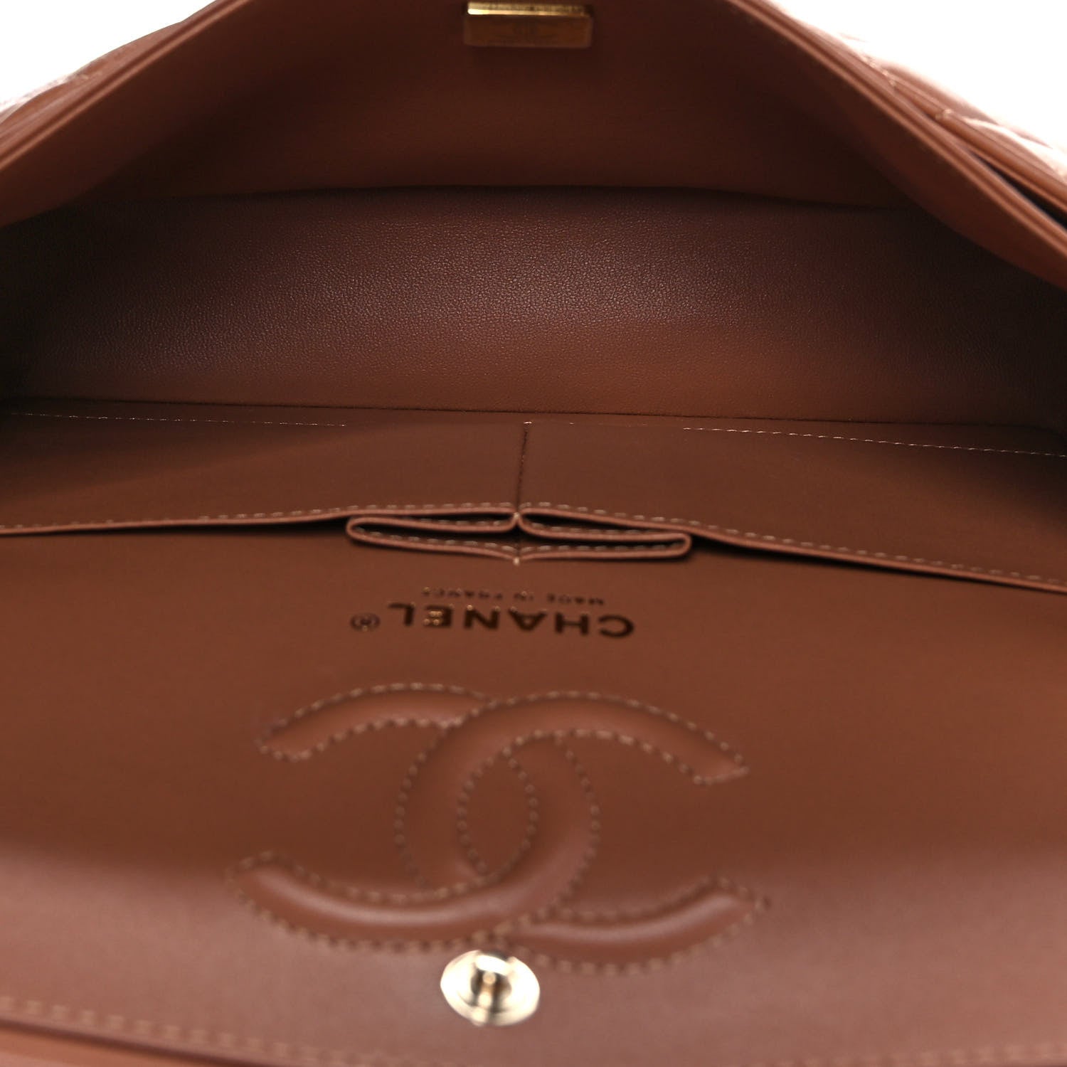 Chanel Lambskin Quilted Small Double Flap Brown 5 of 10
