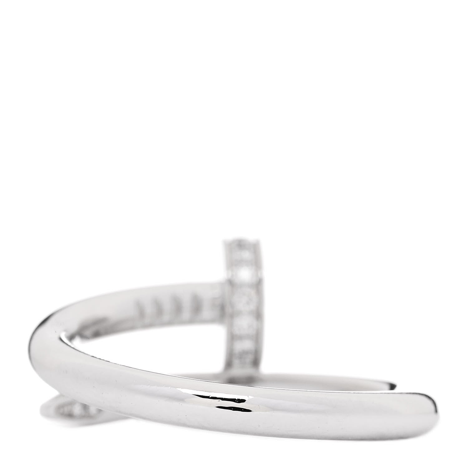 Cartier 18K White Gold Diamond Juste Un Clou Ring 53 6.25 3 of 5