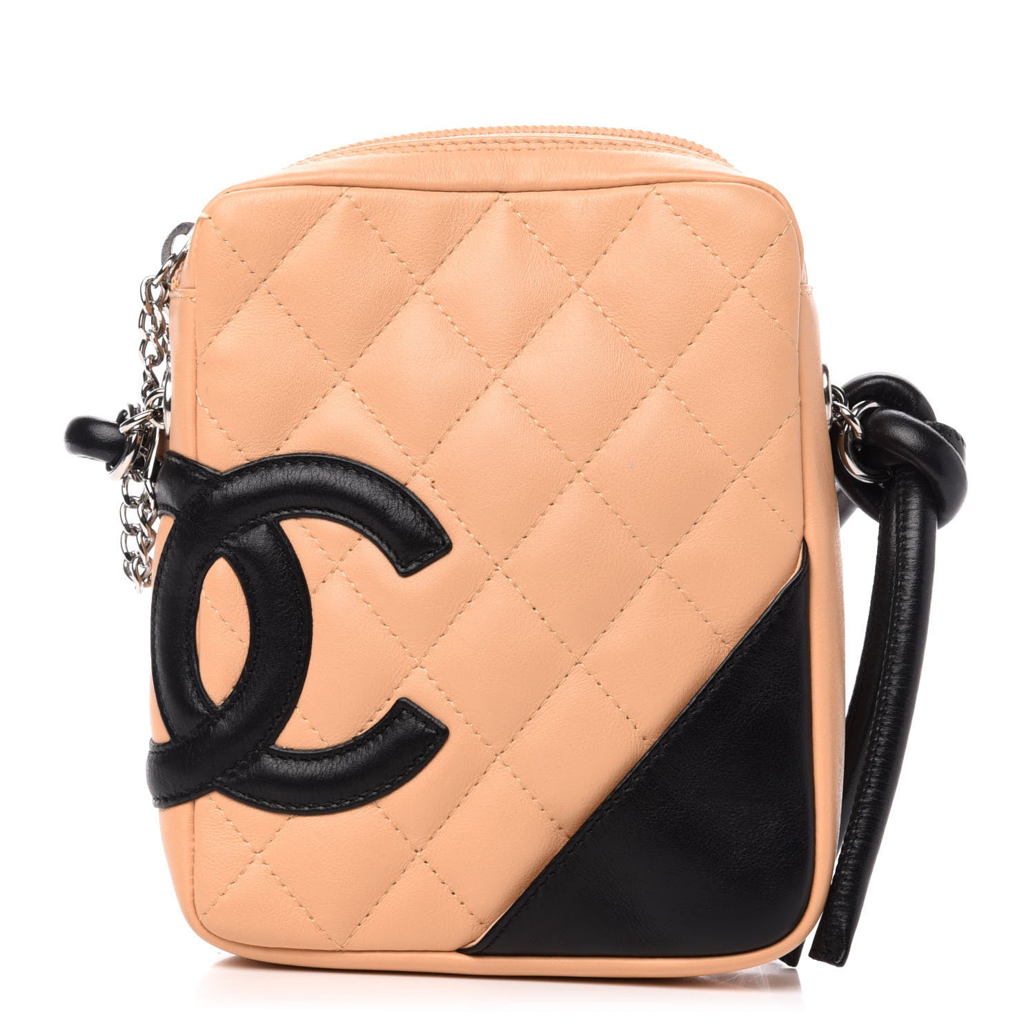 Chanel Calfskin Quilted Small Cambon Messenger Beige Black 1 of 10